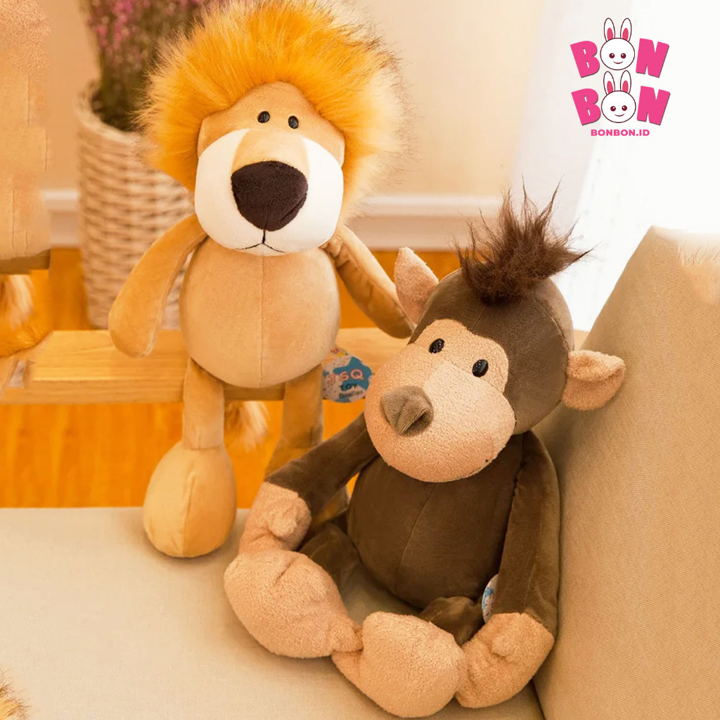 Boneka Binatang Monyet Kecil Medium Lucu Gemoy Boneka Monkey Lembut Isi Dacron Padat Hadiah Mainan A