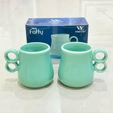 Mug Set Fatty White Line Keramik 300ml
