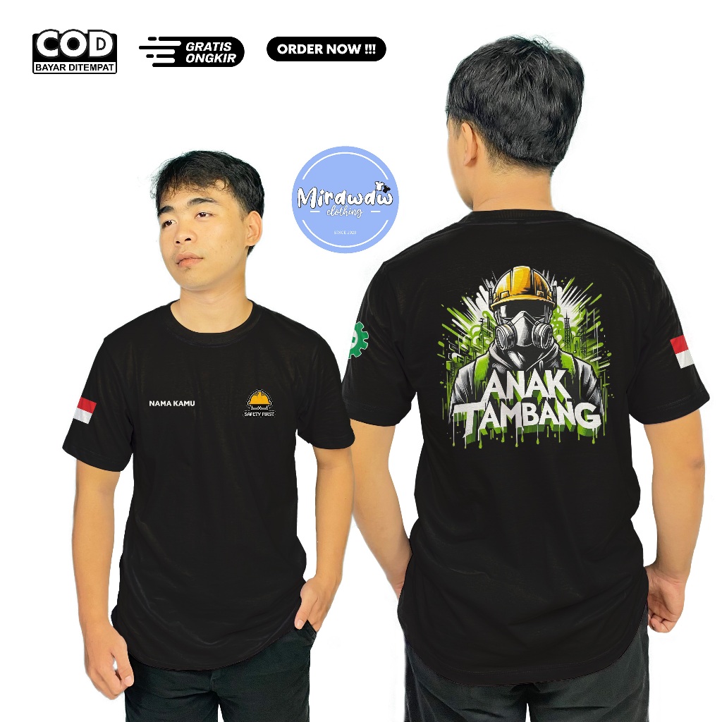 Kaos Safety First Anak Tambang Desain Vektor Gratis Nama Kamu Baju Distro