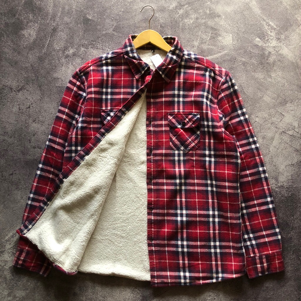 Outer Sherpa Flannel Uramoco Warm & Soft Second Size LL,outer flanel sherpa second flanel veterano s
