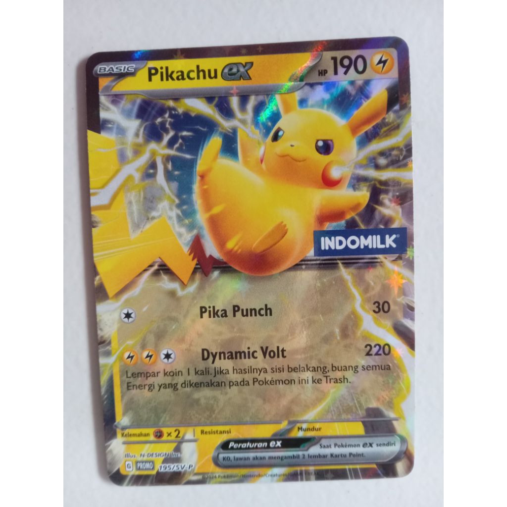 Kartu Pokemon pikachu indomilk Original