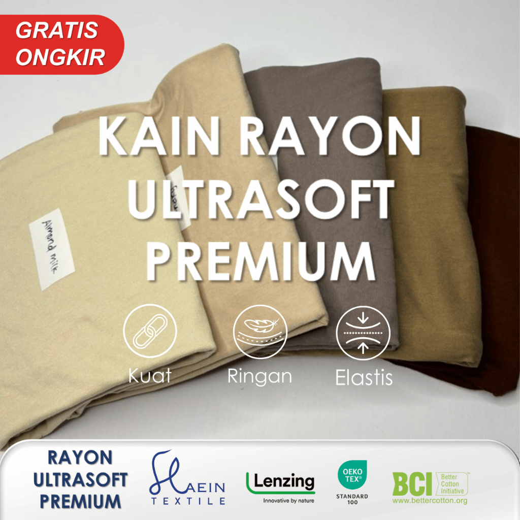 KAIN RAYON SPANDEK ULTRASOFT PREMIUM - GRAMASI 250 CIPUT HIJAB MANSET LENGGING - RAYON SPANDEK - ADE