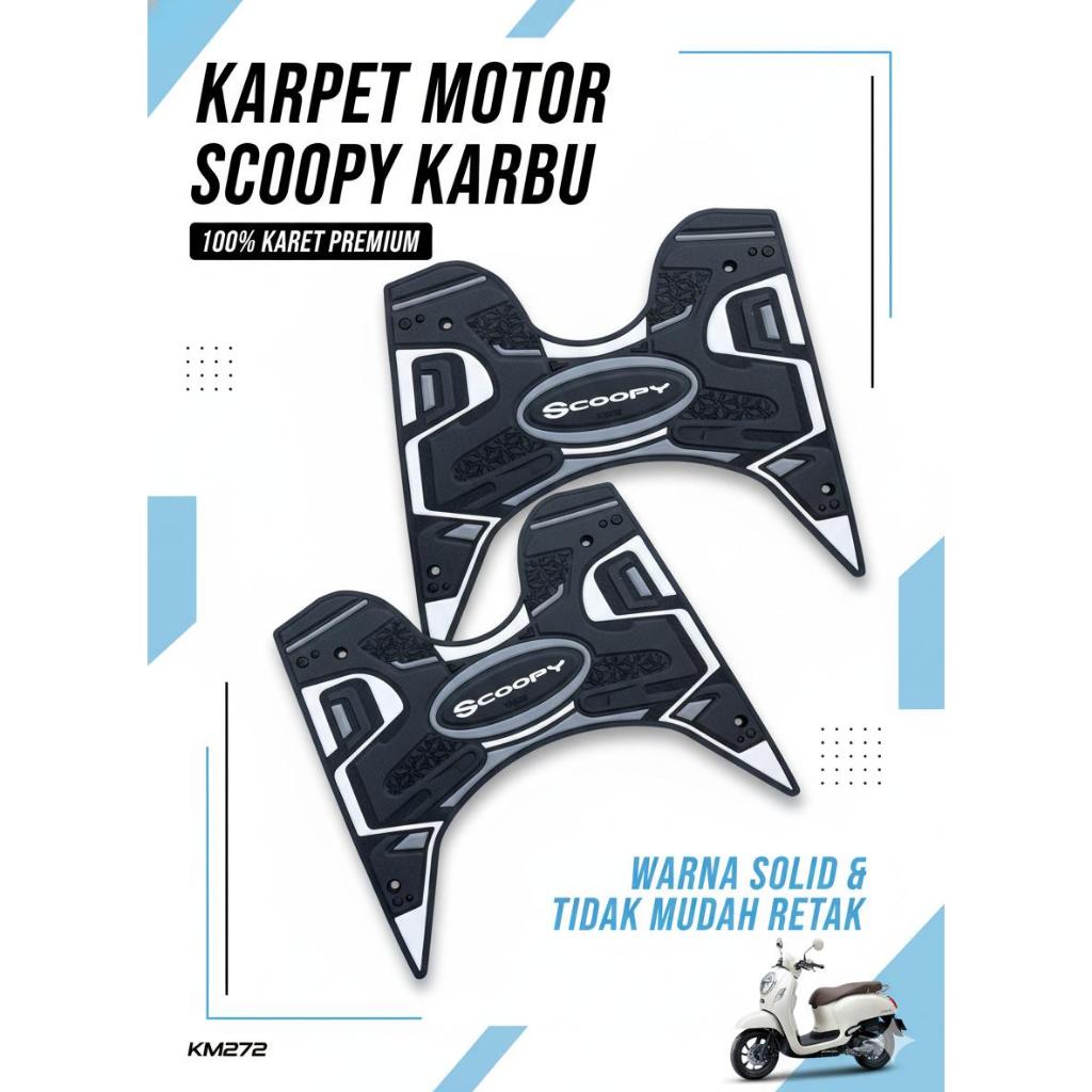 KM272 Karpet Motor Scoopy Karbu 2010 sd 2013 | Karpet Scoopy Karbu | Pijakan Motor Scoopy Karbu