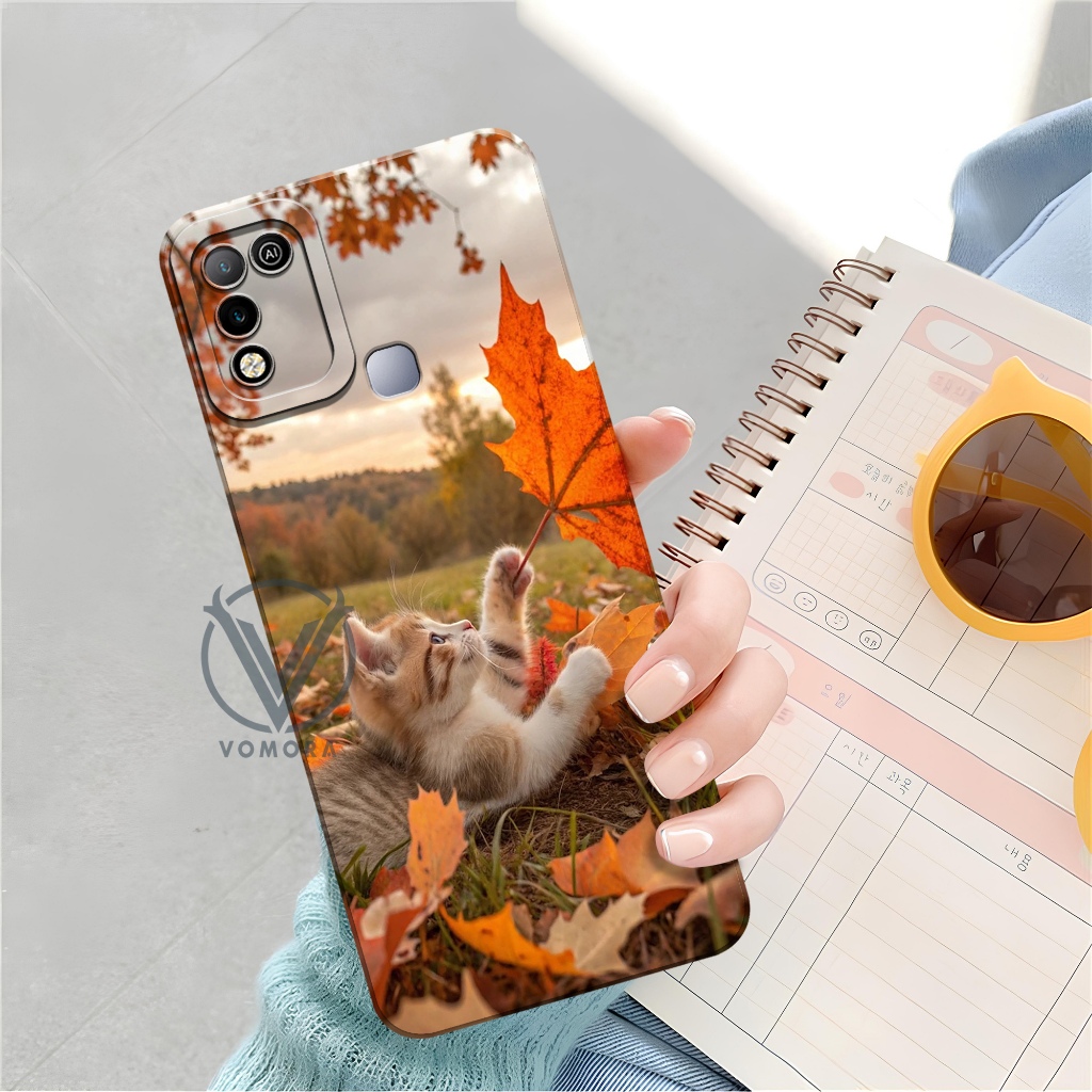 VOMORA Case INFINIX HOT 10 PLAY / 11 PLAY Terbaru - Case Kucing  - Softcase INFINIX HOT 10 PLAY / 11