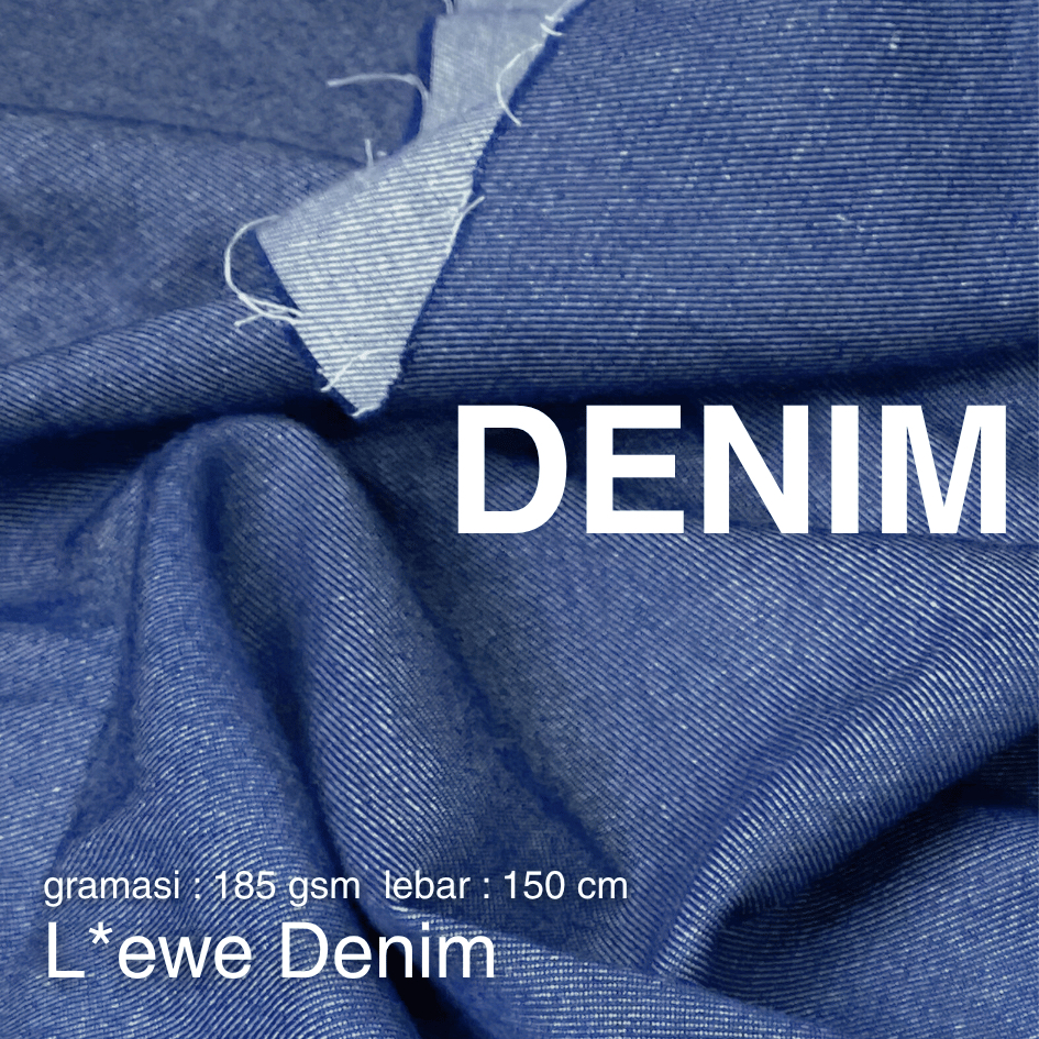 1 yard bahan kain denim soft jeans Loewe Denim Series | Soft Jeans Denim Premium dan Biasa | Adam, T