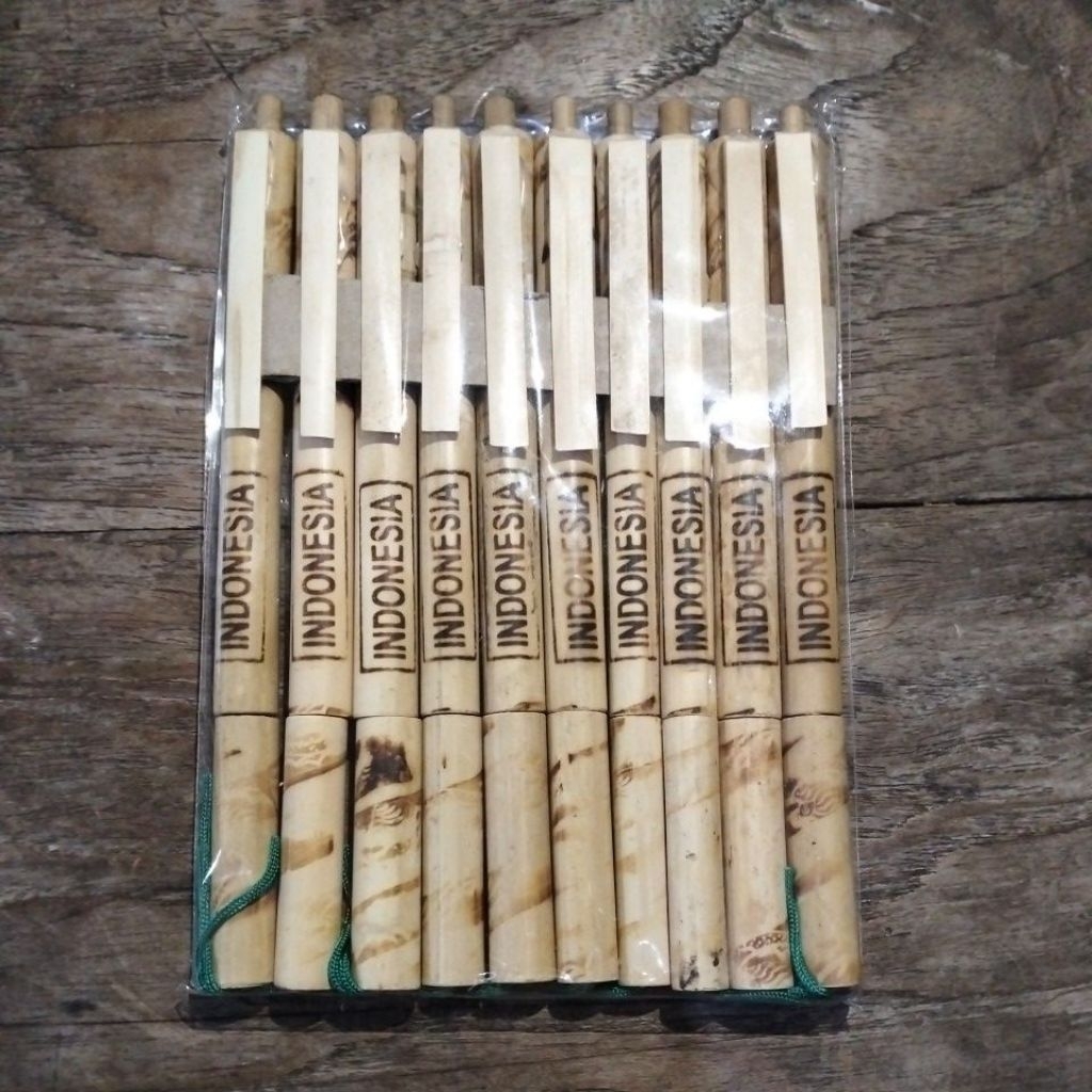 10pcs souvenir pulpen bambu batik khas jogja/souvenir jogja