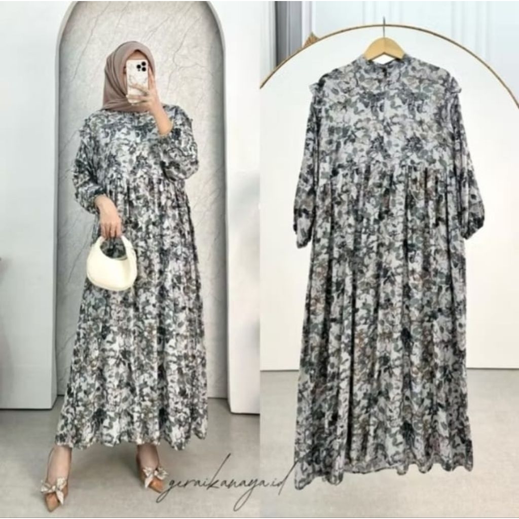 ZF-Midi Dres Rayon Premium Gamis Busui Gamis Bumil