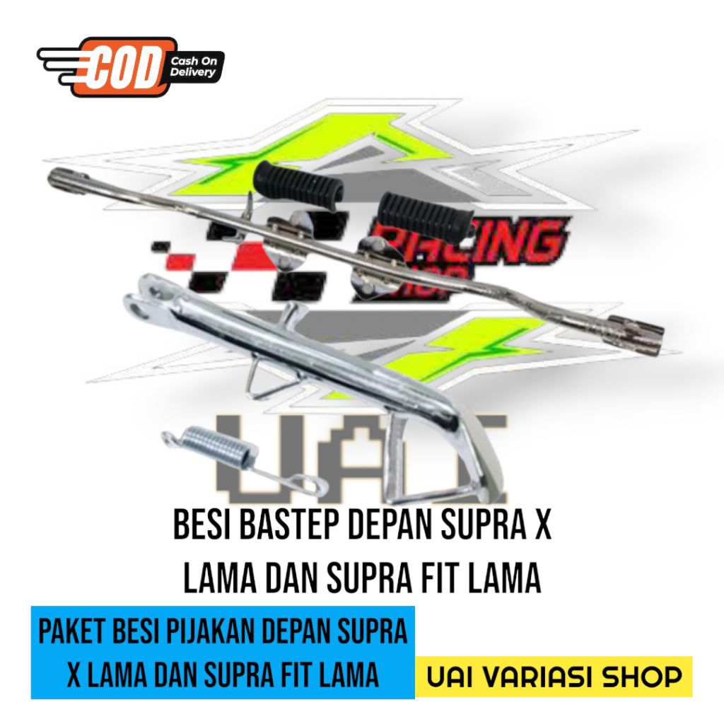 Footstep Depan Supra X Lama Supra Fit Lama Barstep Supra X Lama Fit Lama Hitam dan Silver Chrome
