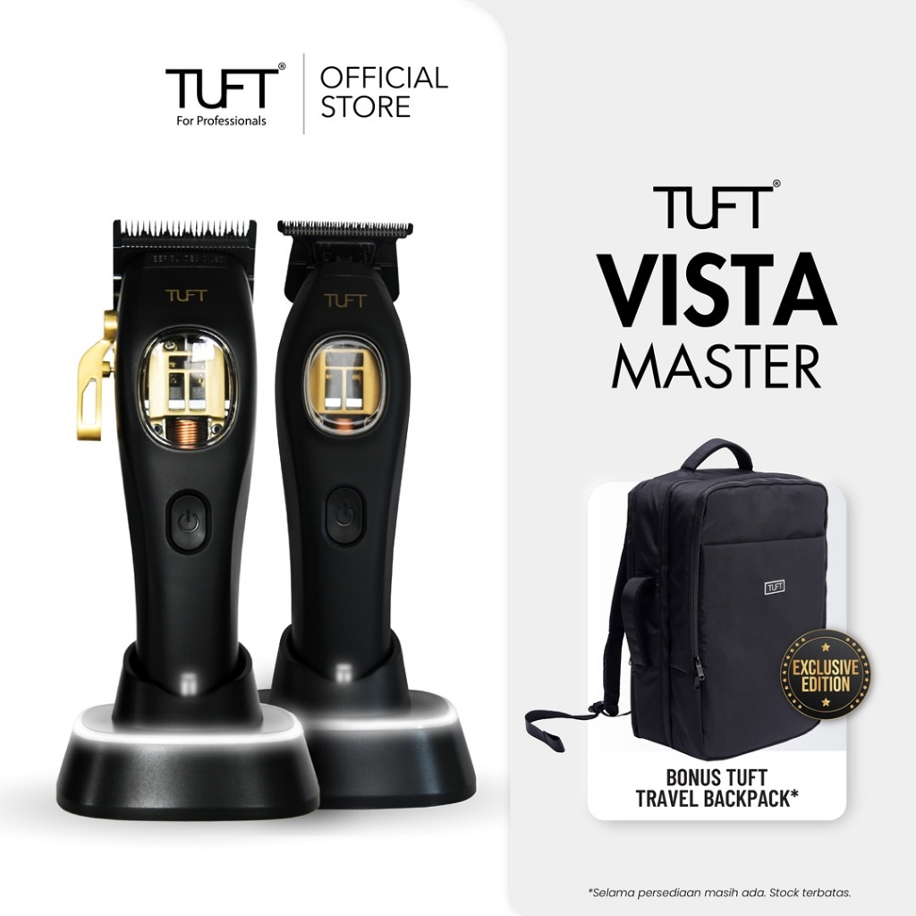 [BUNDLE] TUFT VISTA MASTER SET CLIPPER & TRIMMER - BONUS TUFT Travel Barber Backpack - Alat Cukur Ra
