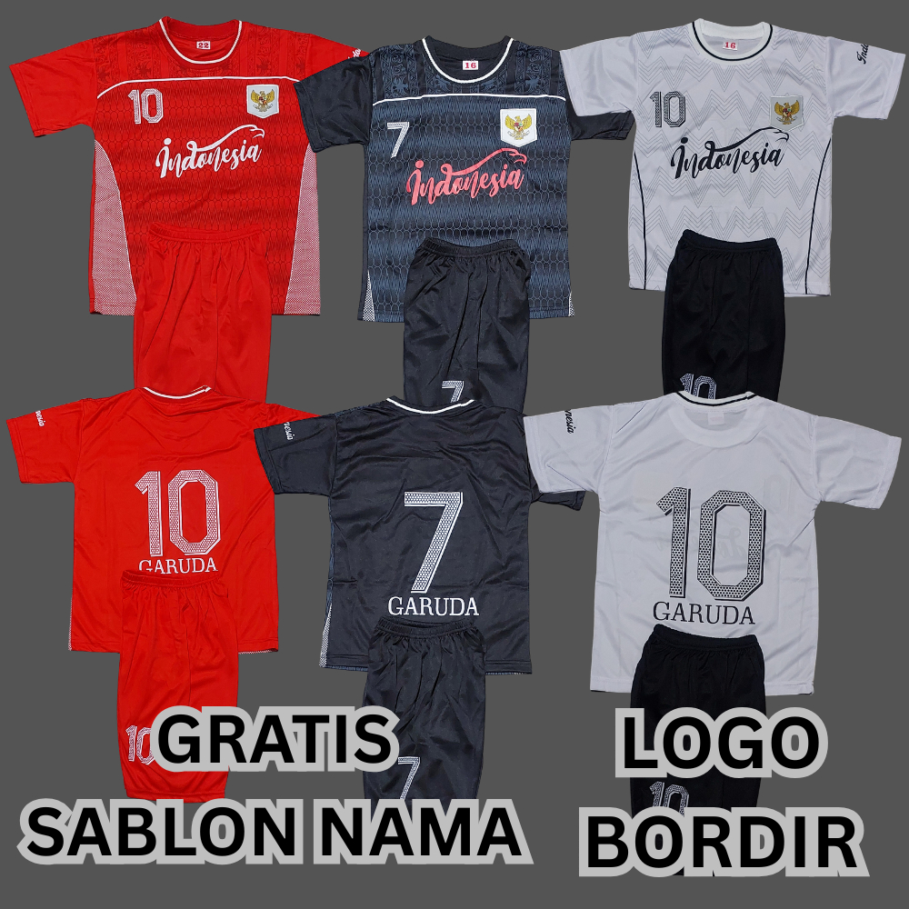 COD GRATIS NAMA BAJU BOLA ANAK TIMNAS INDONESIA MERAH/JERSEY TIMNAS PUTIH/BAJU BOLA TIMNAS INDONESIA