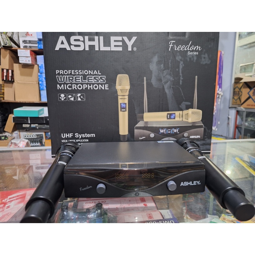 Mic wireless UHF 2 MIC BERKUALITAS PREMIUM ASHLEY FREEDOM series ORIGINAL