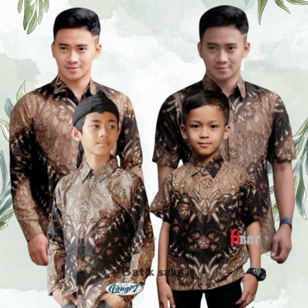 BATIK COUPLE AYAH ANAK LAKI LAKI KERIS COKLAT