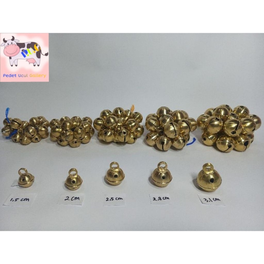 Klintingan / Kerincingan Kuningan / Bandul Klinting / Bel Klinting kucing, barongan, anjing, reog - 