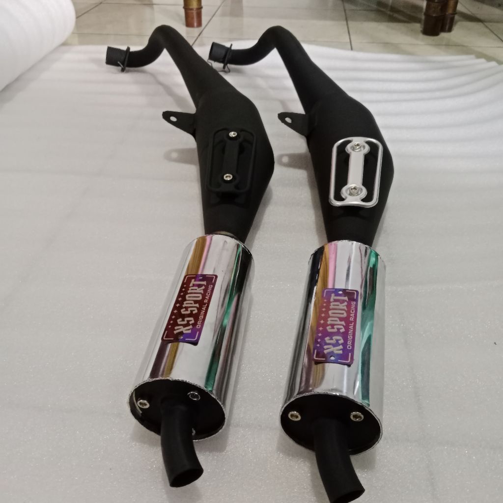 knalpot 2 fizr/force 1/alfa/satria2tak/tornado/bravo model standar racing bahan plat tebal finishing