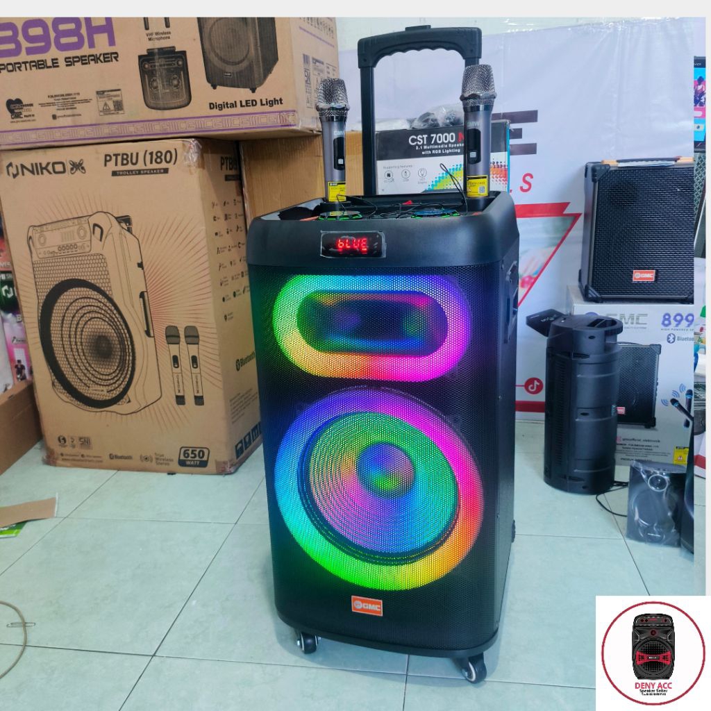 SPEAKER BLUETOOTH KARAOKE GMC 898H 12 INCHI FREE MIC WIRELESS 2