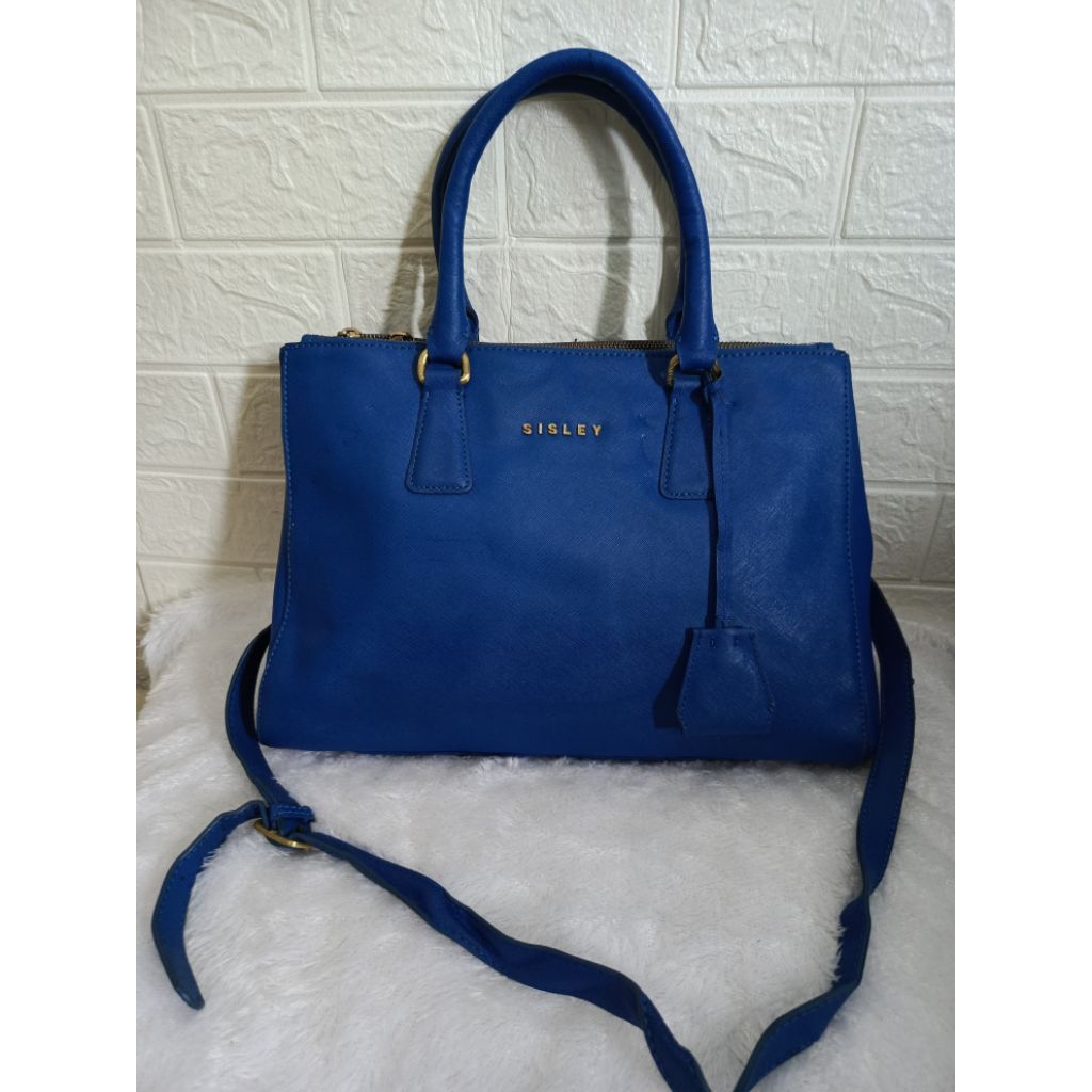 tas preloved Sisley mulus kulit safiano
