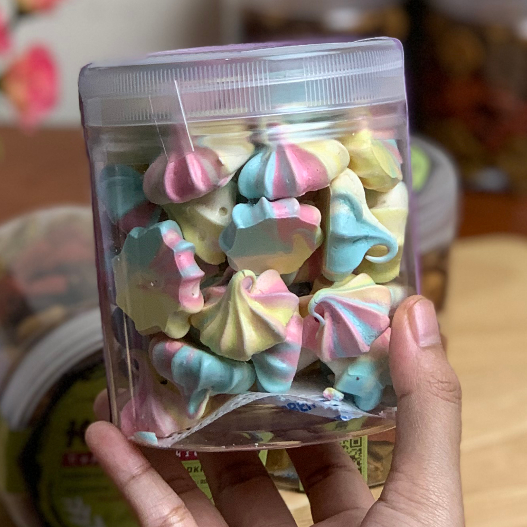 Kue Kering MERINGUE Rainbow Cookies Premium Toples JAR 750 ml Homemade by RaMaChef
