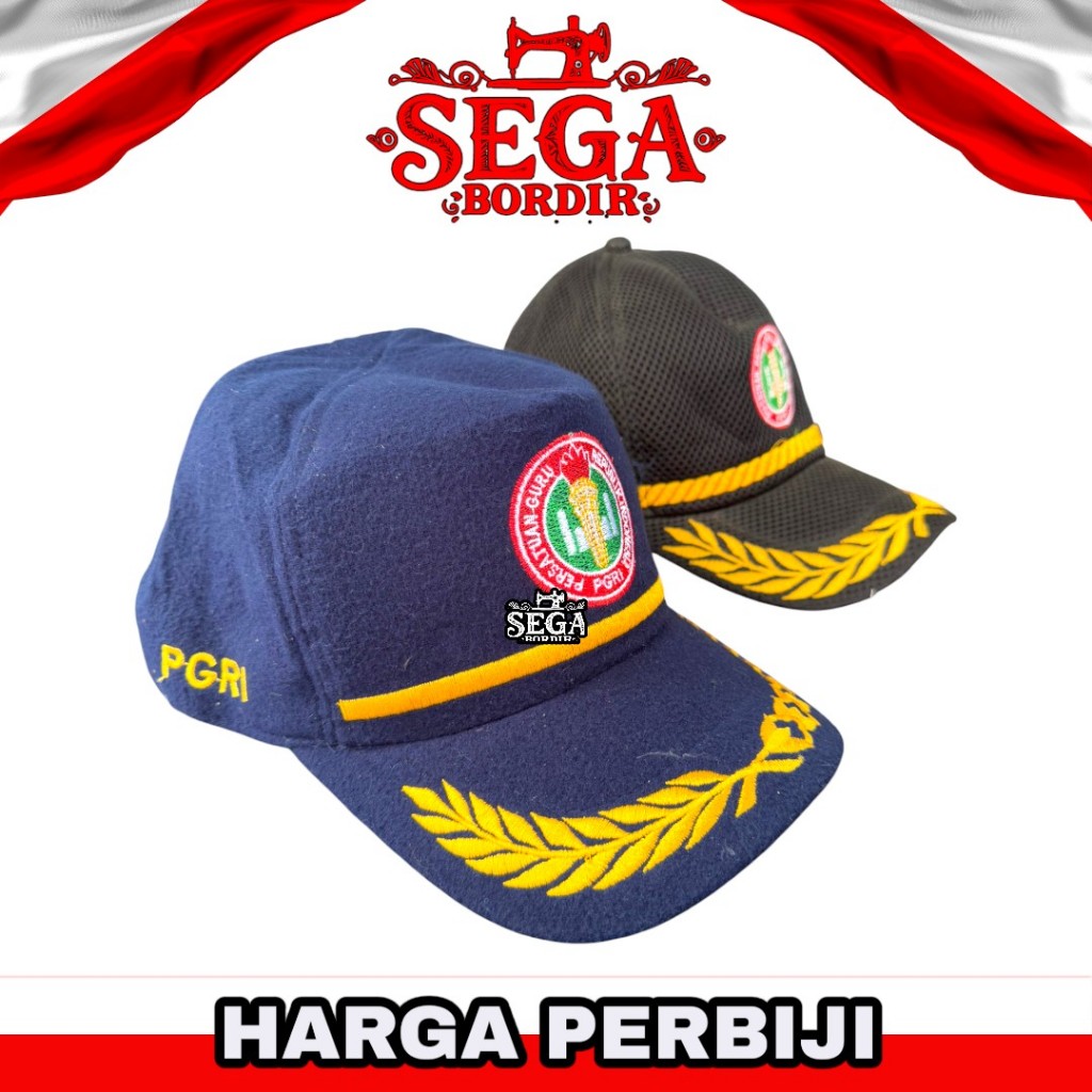 Topi PGRI bordir | TOPI pgri laken | topi PGRI jaring
