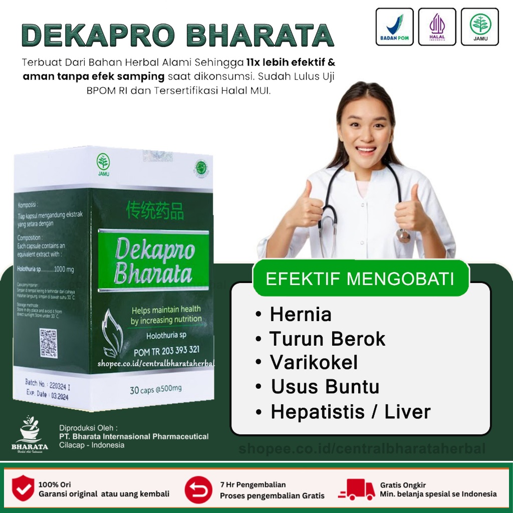Obat Hernia Varikokel Turun Berok Pria Wanita Dekapro Bharata Asli 100% Original