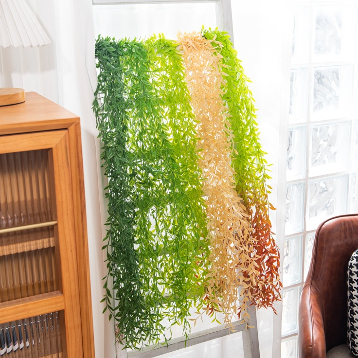 Daun Rambat Lee Kwan Yew Plastik Sintetis / Tanaman Hias Juntai Hoya Costa / Dekorasi Taman, Cafe