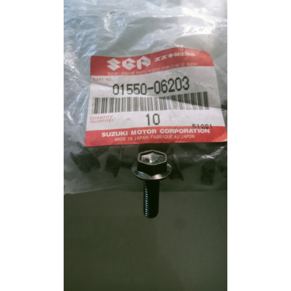 baut baud bolt spakbor slebor belakang bagian atas Suzuki TS125 TS 125 01550-06203 original SGP Japa
