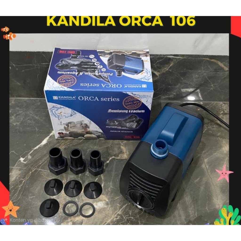 KANDILA ORCA 106 Pompa Celup Kandila Filter Kolam Ikan Pompa Hidroponik