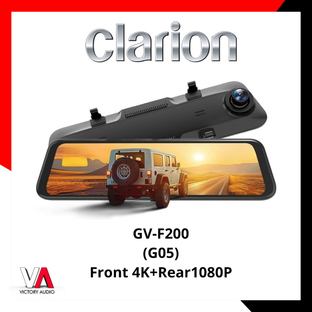 Clarion GV-F200 G05 Dashcam Dvr Spion 4K Front & 1080P Rear Kamera Mobil Wifi ADAS Gratis Memori 64G