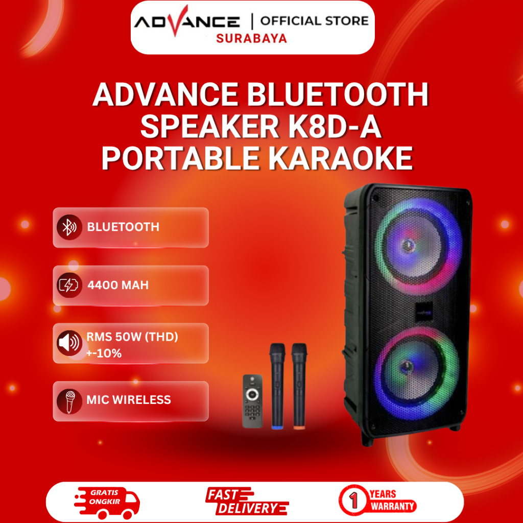 Bluetooth Speaker Advance Portable Karaoke MicroSD Radio K8D A / K8D-A