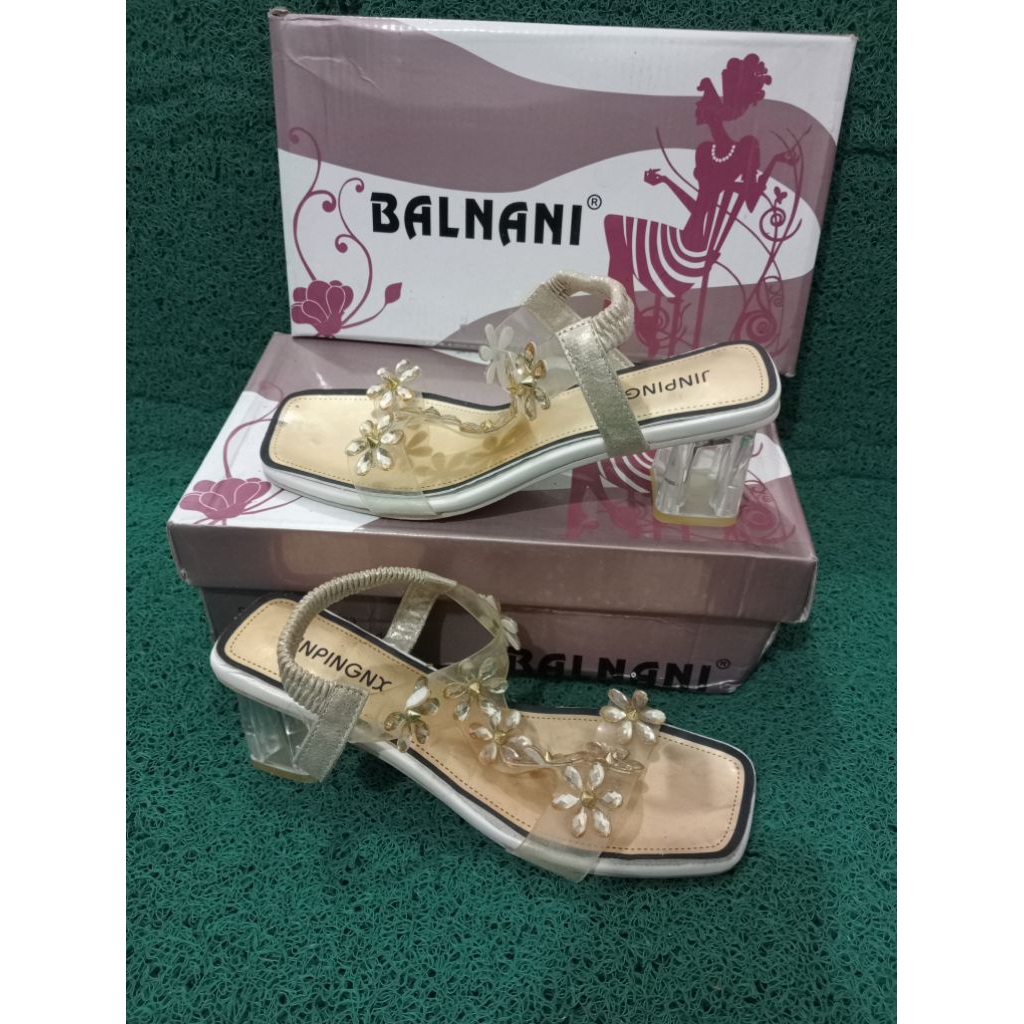 SANDAL HEELS KACA SANDAL HAK TAHU SANDAL HEELS WANITA