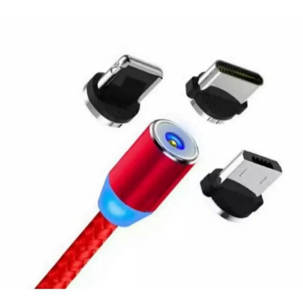 KABEL CHARGER MAGNET 3 IN 1 UNIVERSAL UNTUK SMARTPHONE