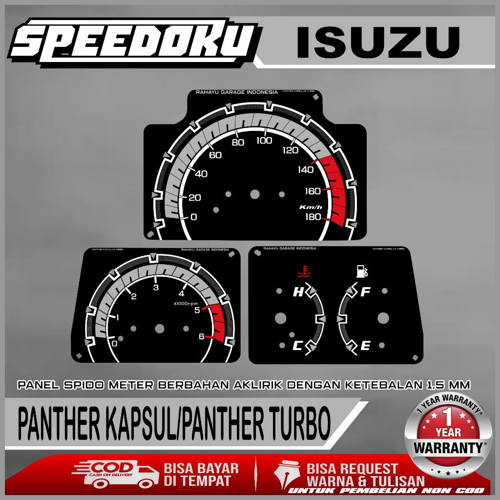 PAPAN SPEEDOMETER CUSTOM ISUZU PANTHER KAPSUL DAN PANTHER TURBO