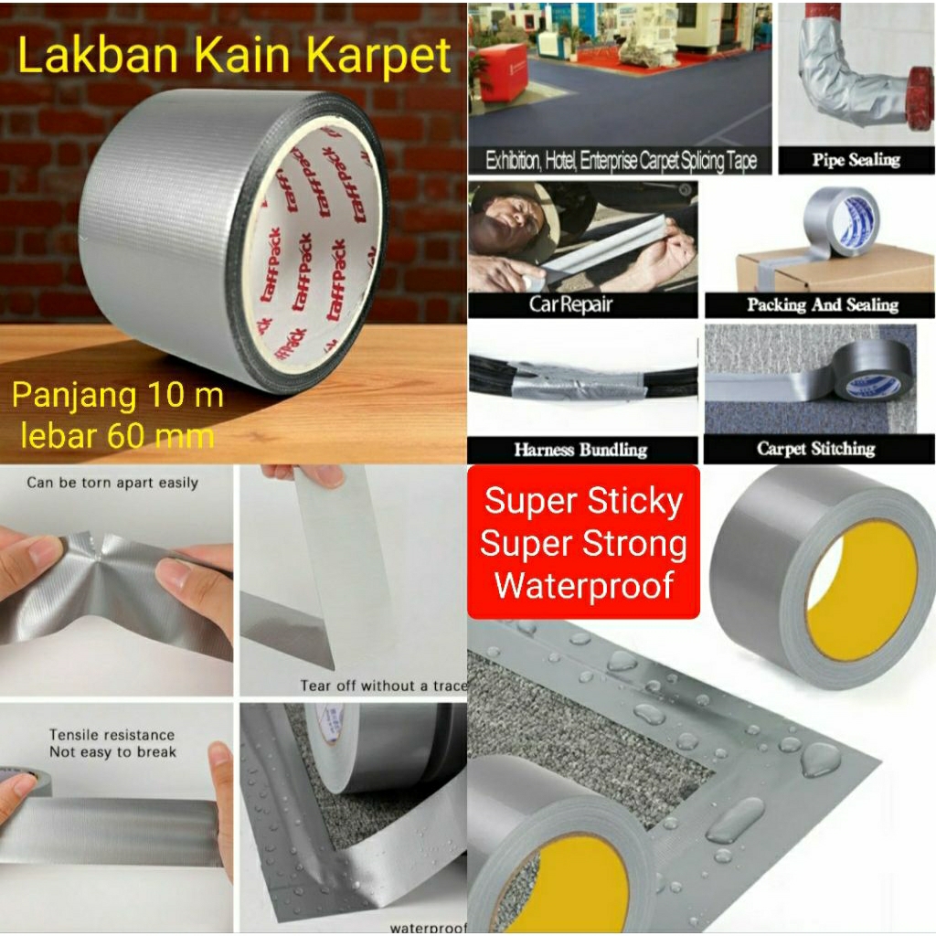 Lakban Perekat Karpet Kain Tempel Lantai Anti Slip Super Kuat 10 Meter