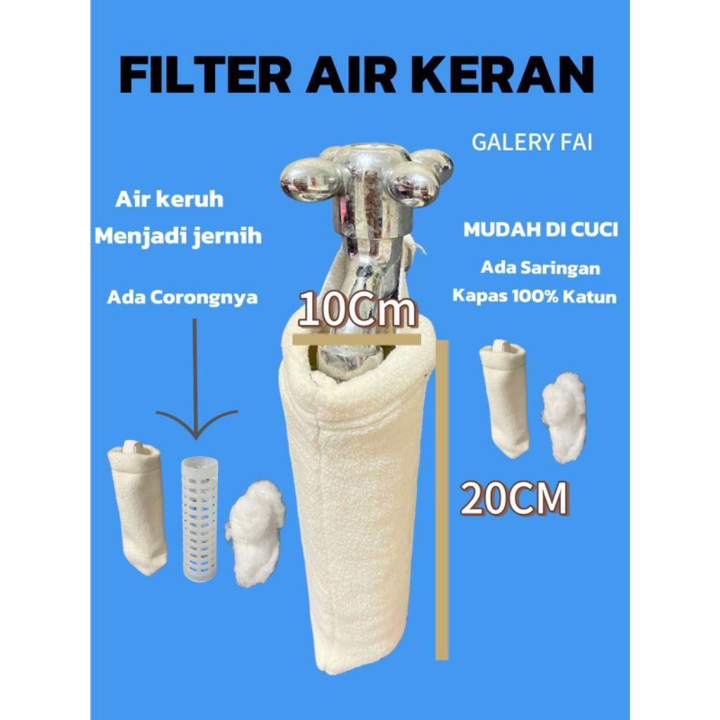 Kain Filter air Saringan Pejernih air /Saringan Air Sumur ,Plus Tabung