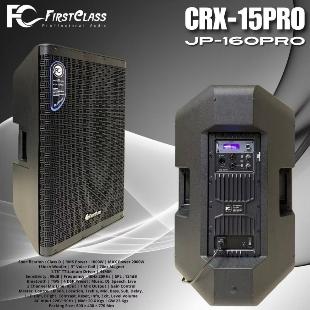 Speaker aktif 15 inch firstclass crx 15pro aktive bluetooth crx15