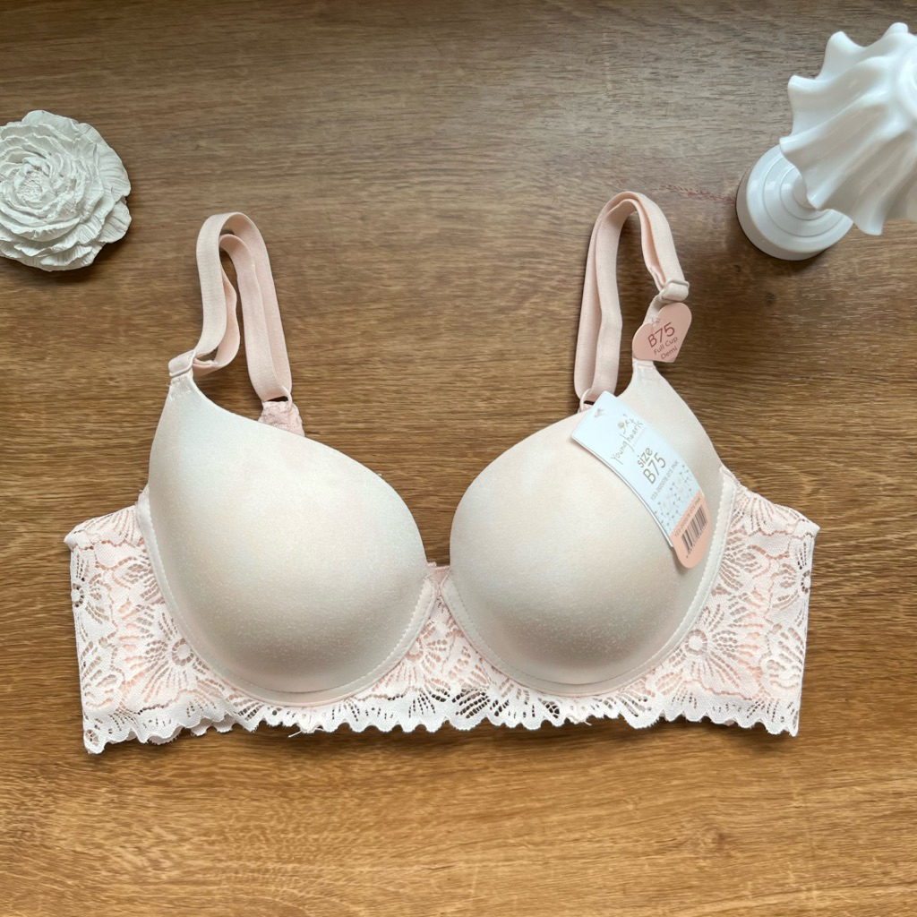 YOUNG HEARTS BRA BERKAWAT BUSA TIPIS RATA SIZE 32B 34B B70 B75 34C C75 36C C80 LACE CANTIK BH YOUNG 