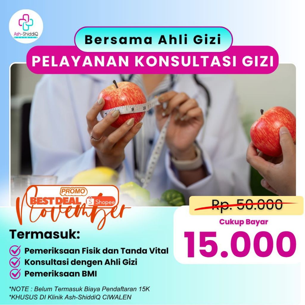KONSULTASI AHLI GIZI PROMO HEBOH NOVEMBER - Pemeriksaan Kesehatan + Konsultasi dengan Ahli Gizi