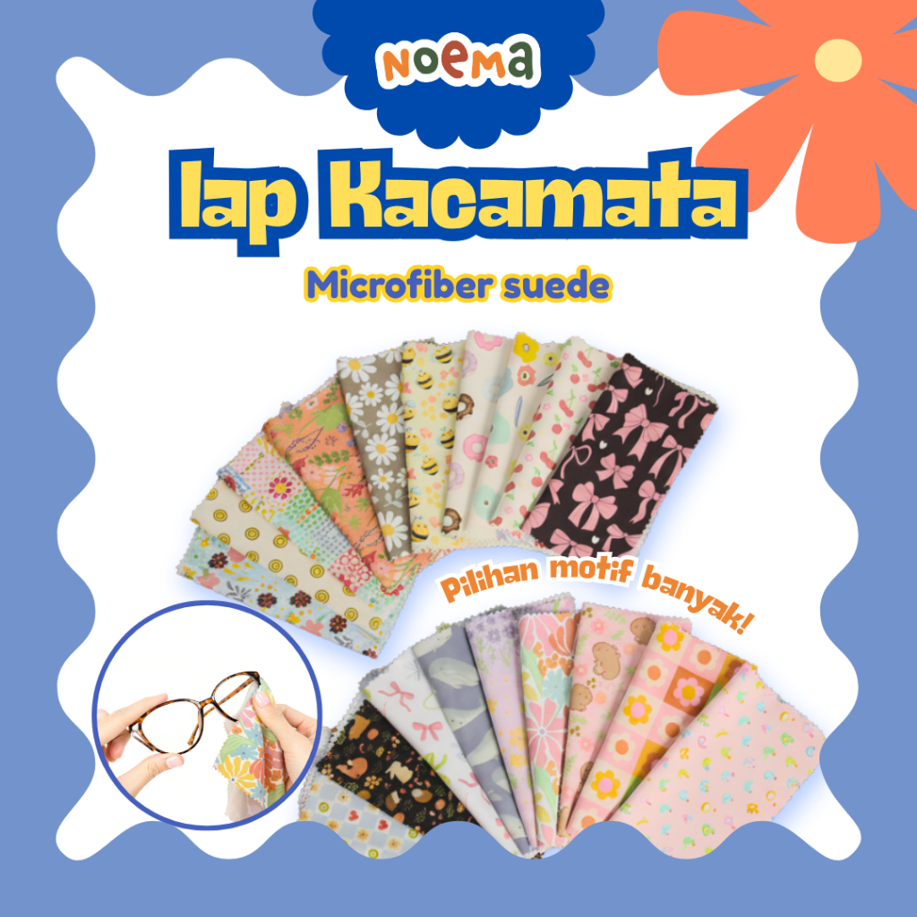 NOEMA - Lap Kacamata Microfiber Suede - Lap lensa kacamata pembersih embun - Lap kacamata custom gam