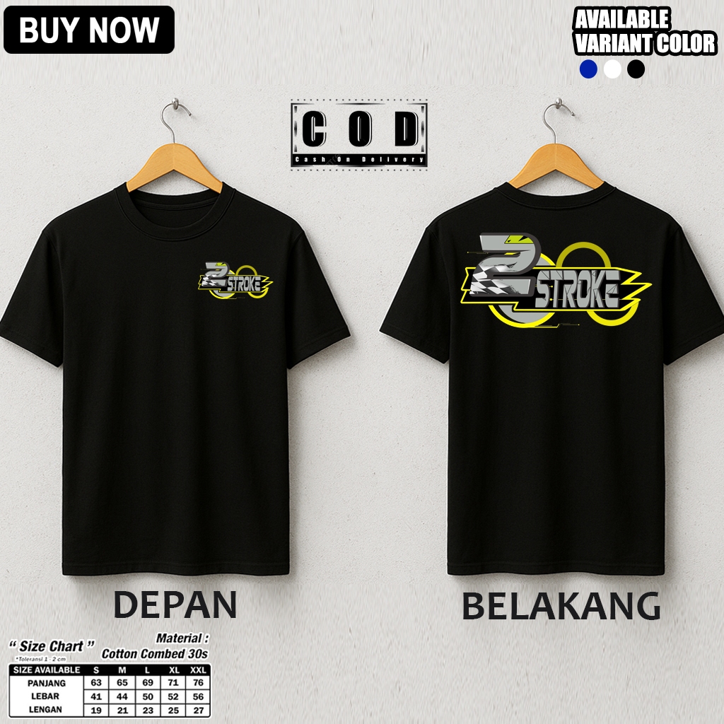 Kaos Lengan Pendek 2STROKE Herex Jatim  S-M-L-XL-XXL