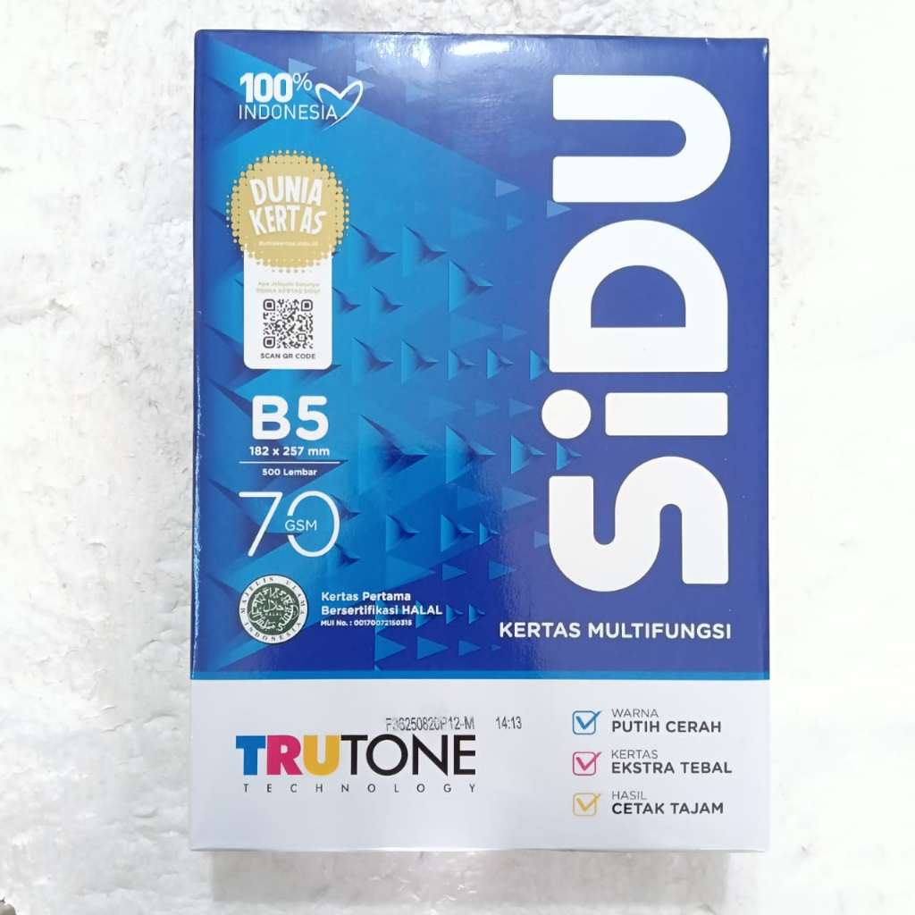 KERTAS HVS B5 SIDU 70GSM 1 RIM 500 LEMBAR