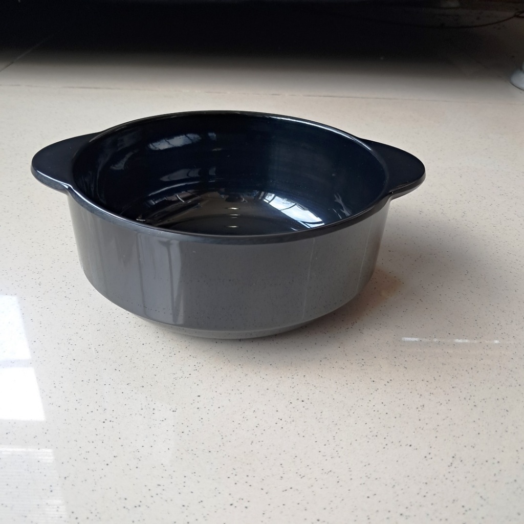 Mangkok Sup Gagang 6" Hitam Horeka Porcelain Melamine - Golden Dragon W6506