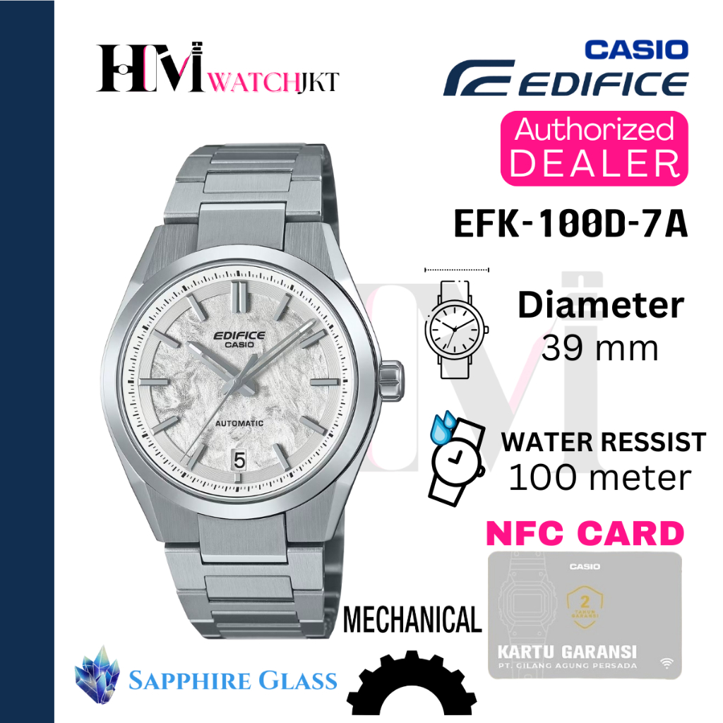 CASIO EDIFICE EFK-100D-7ADR Jam Tangan Pria Original Analog Automatic Rantai Antiair EFK-100D-7A EFK