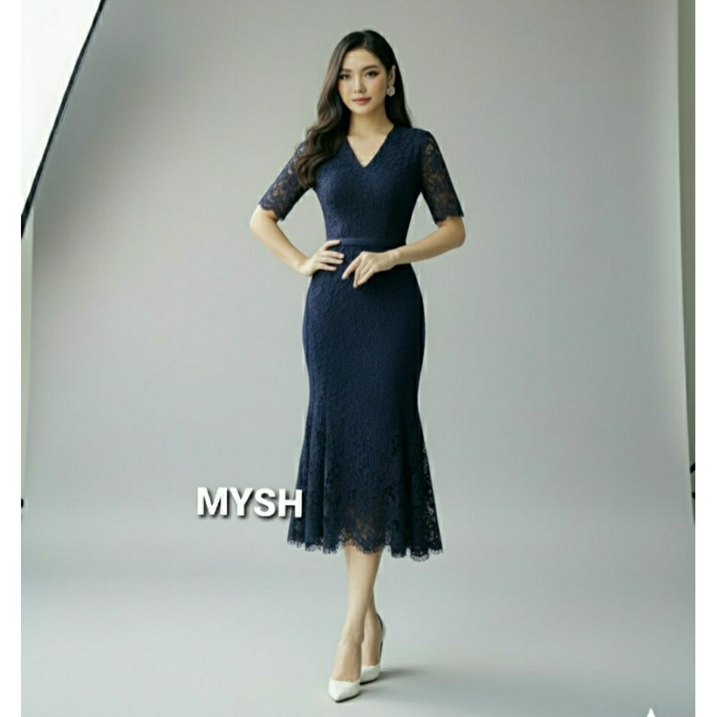 Dress Pesta Duyung Modern ~ Dress Pesta Duyung Lengan Pendek ~ Kebaya Dress Natal ~ Dress Brokat Ter