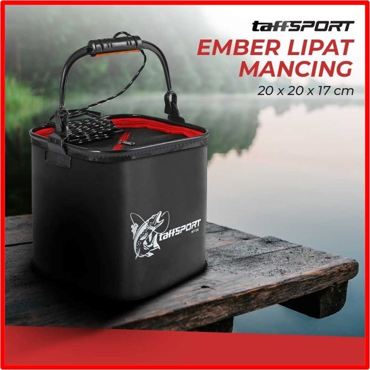 Tas mancing ember mancing Ember Lipat Mancing Tempat Ikan Folding Fishing Bucket tas pancing