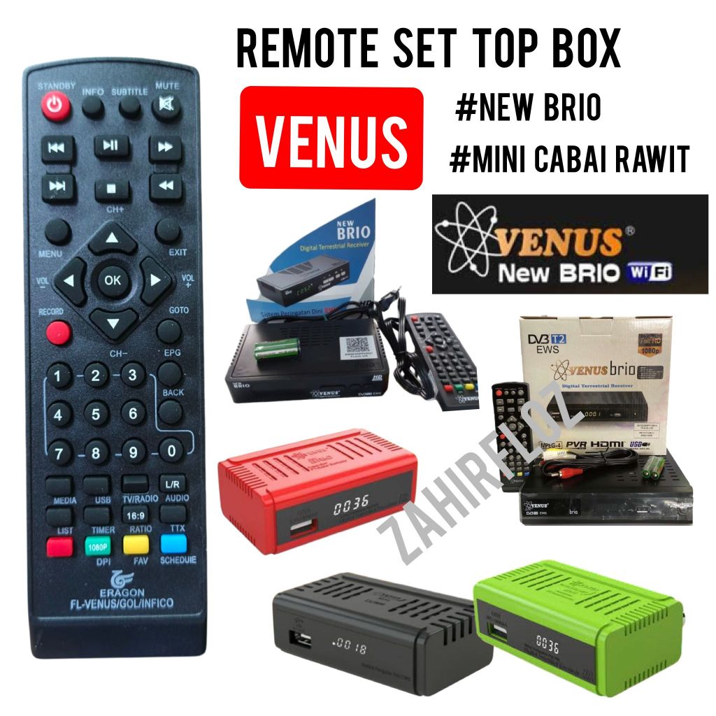 REMOTE STB VENUS MINI CABAI RAWIT / NEW BRIO TANPA SETING