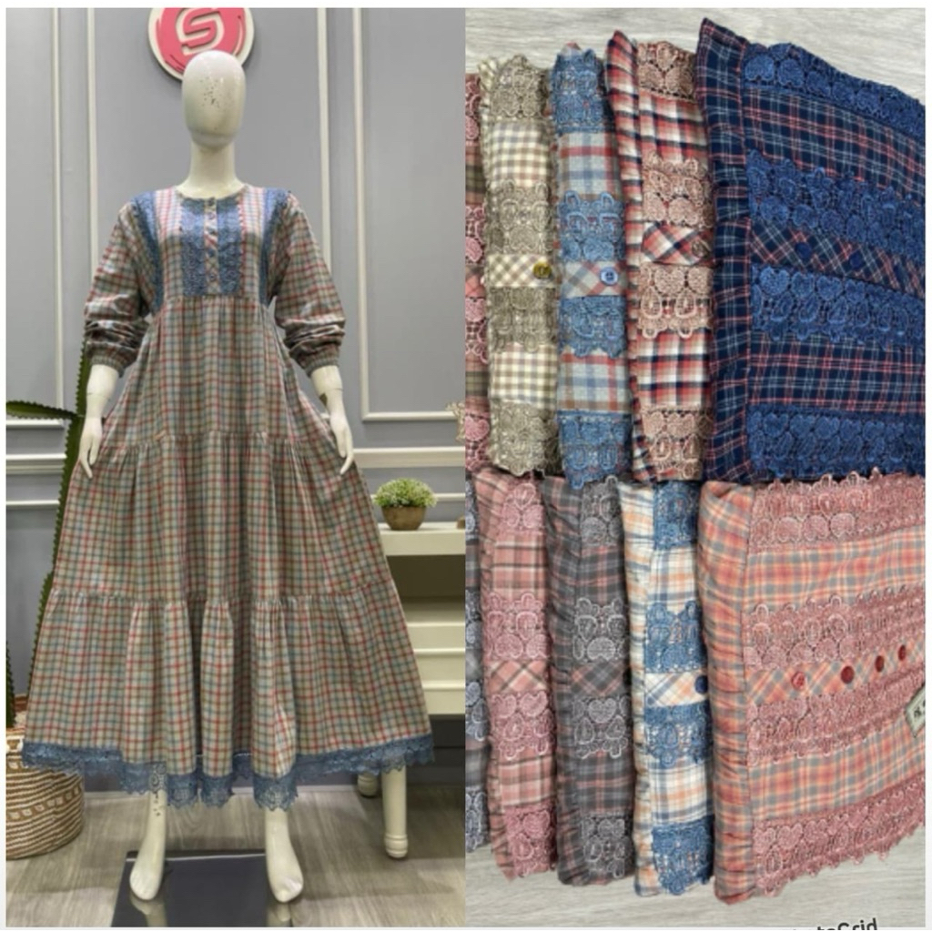 gamis salvina ys kotak katun triset