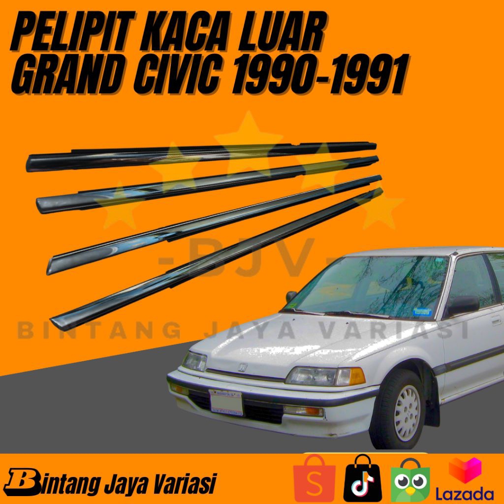 Pelipit kaca luar grand Civic 1990-1991