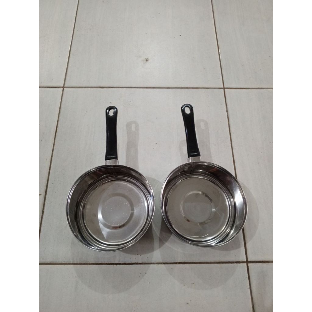 panci susu stenlis gagang hitam anti panas