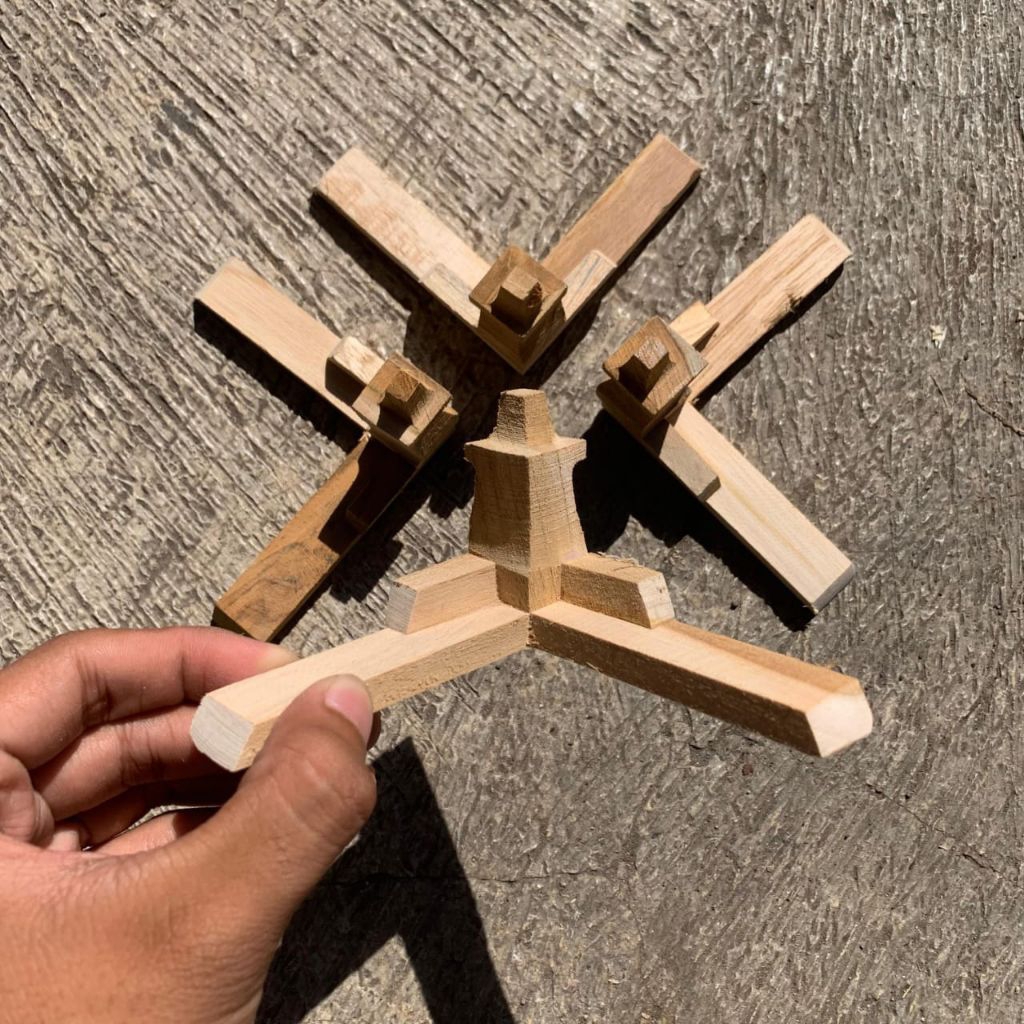 KAKI SANGKAR KAMBING KECIL KANDANG BURUNG BAHAN KAYU JATI 1 SET ISI 4 PCS