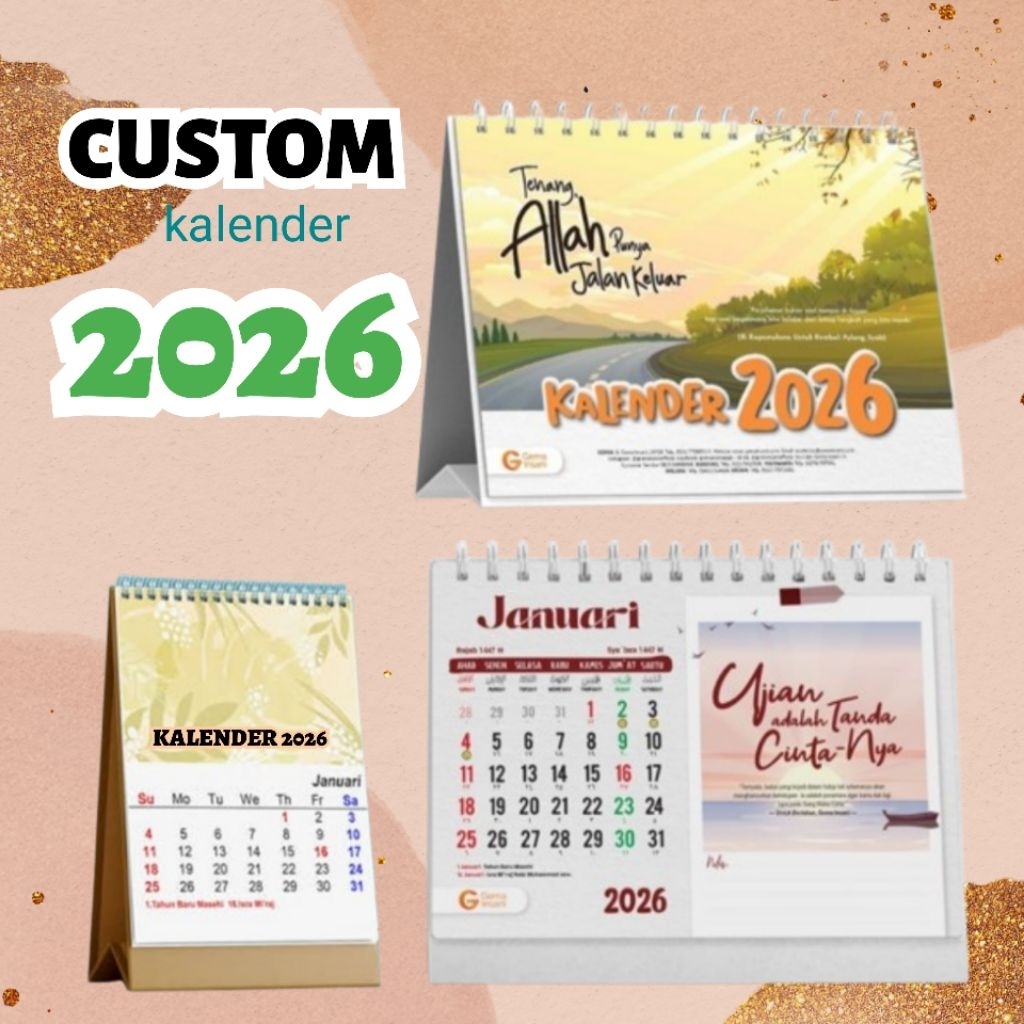 CUSTOM Kalender meja 2026 A5/kalender meja kantor/kalender meja kerja