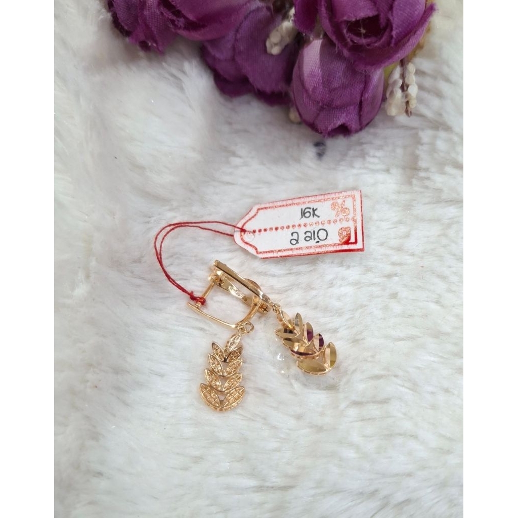 Anting emas 70 daun polos